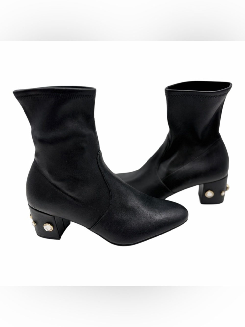 NWOT Stuart Weitzman Allshine 60 Embellished Ankle Boots Black - Picture 9 of 9